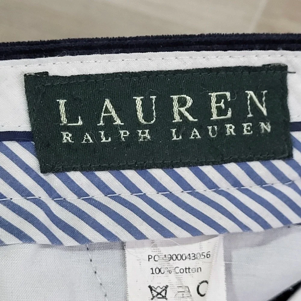 Lauren Ralph Lauren Corduroy Pants Mens 34x32 Fits 36x30 Blue Straight Leg